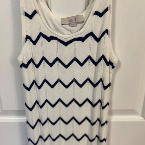 Loft Chevron Open Stitch Sweater Midi Dress - Picture 2 of 5